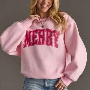 Pink 'Merry' Crew Neck Sweater